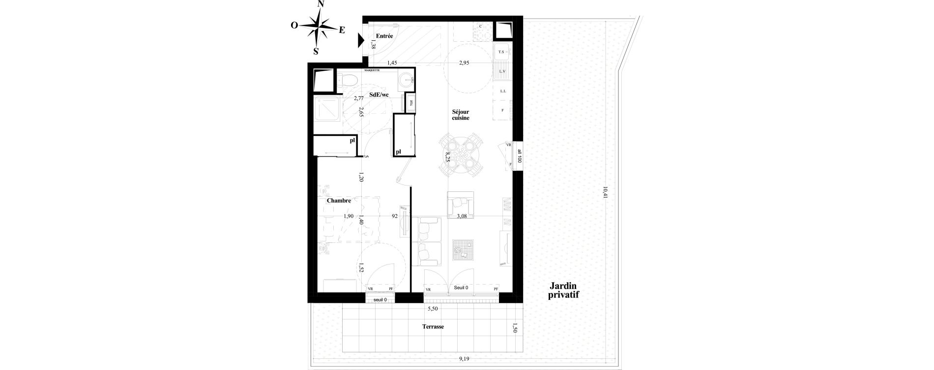 Appartement T2 de 45,41 m2 &agrave; Brignoles Centre