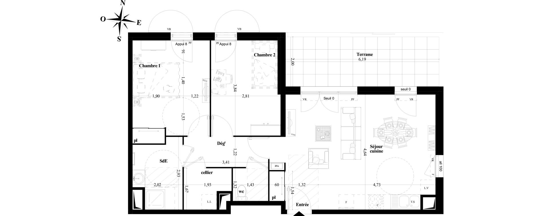 Appartement T3 de 65,90 m2 &agrave; Brignoles Centre
