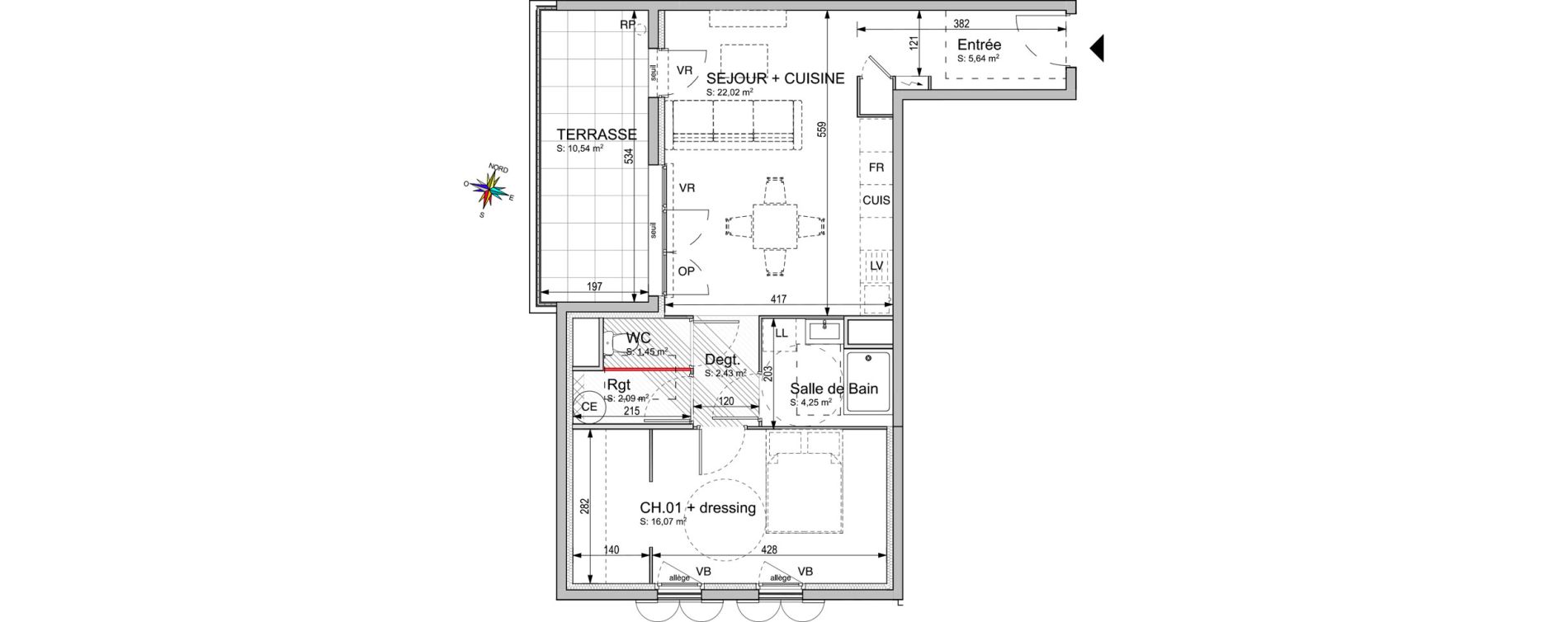 Appartement T2 de 53,95 m2 &agrave; Brignoles Centre - vieille ville