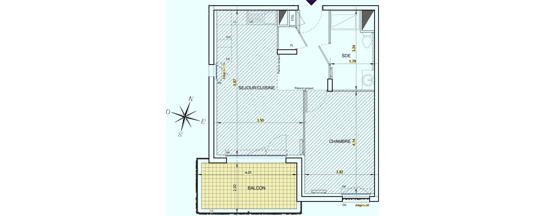 Appartement T2 de 40,02 m2 &agrave; Brignoles Centre