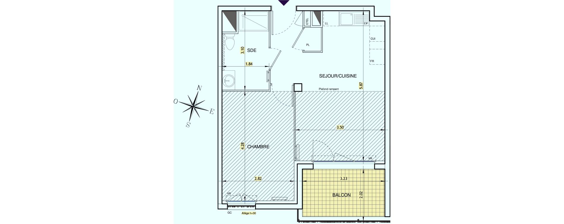 Appartement T2 de 39,85 m2 &agrave; Brignoles Centre