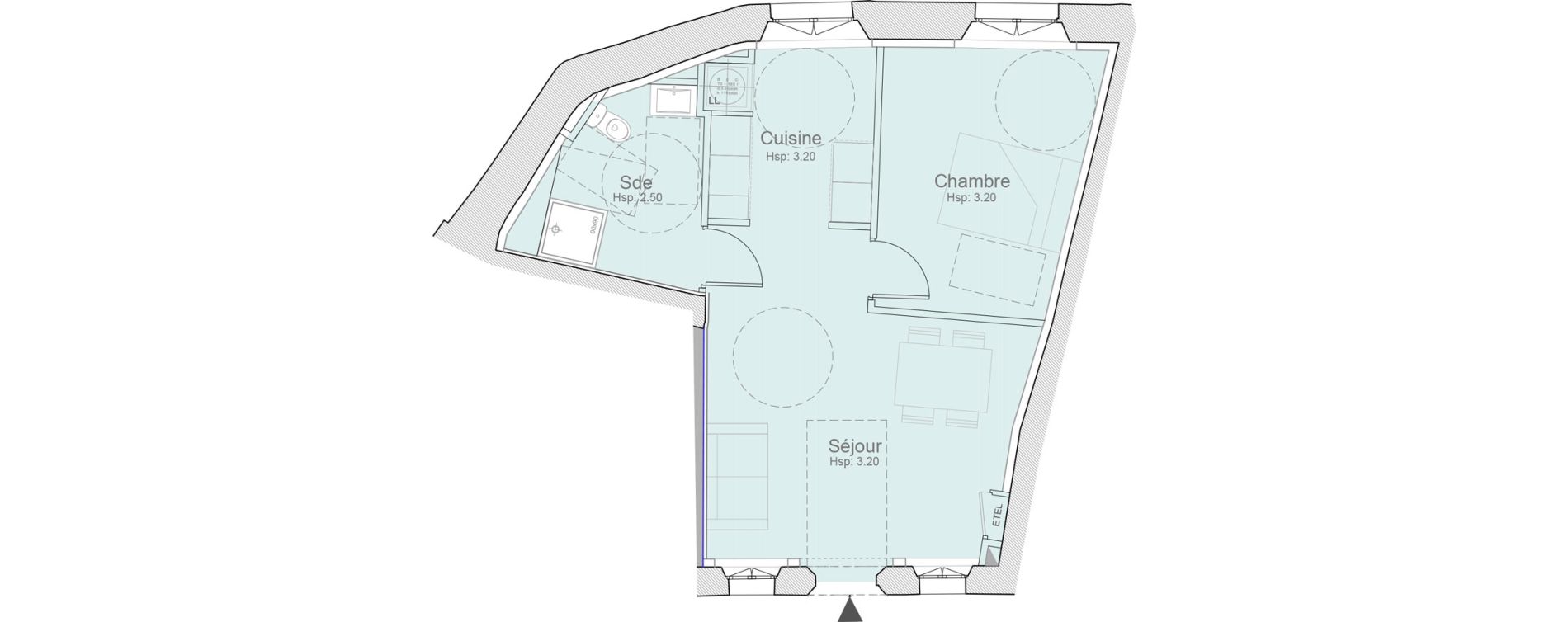 Appartement T2 de 42,65 m2 &agrave; Brignoles Centre