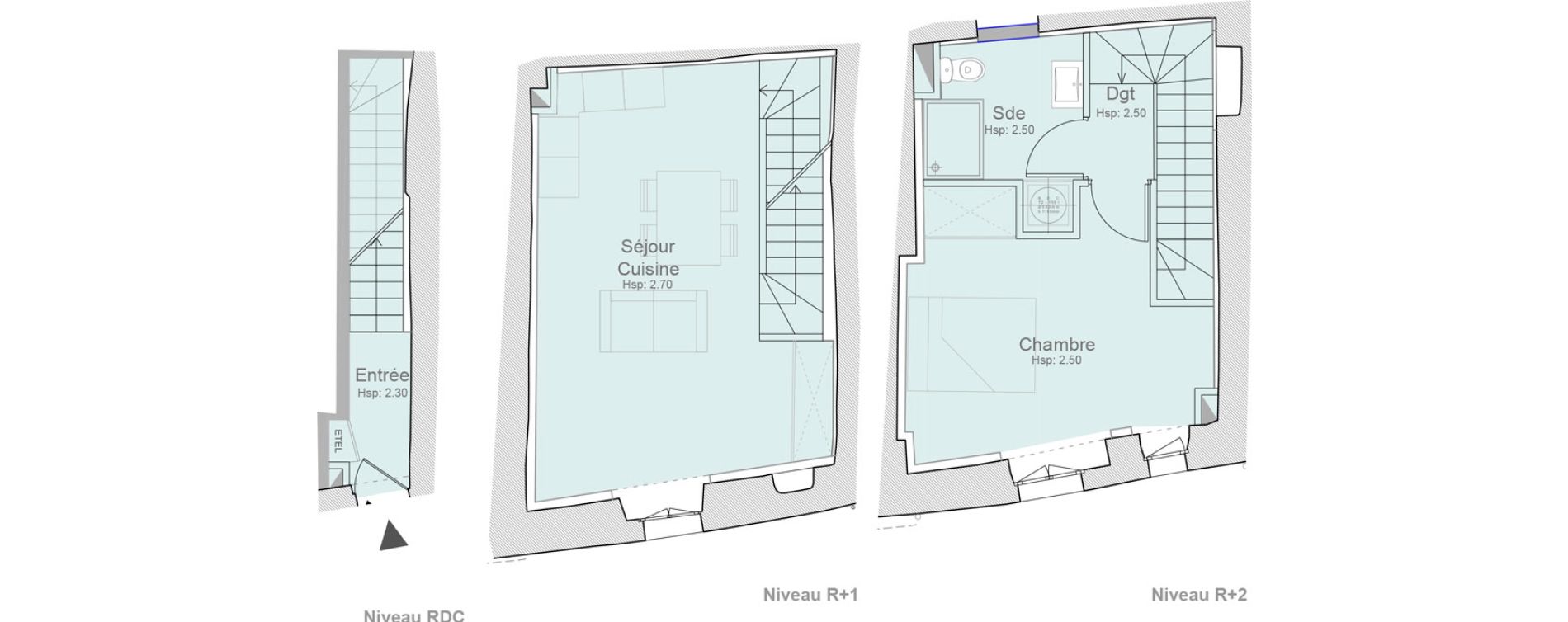 Triplex T2 de 44,10 m2 &agrave; Brignoles Centre