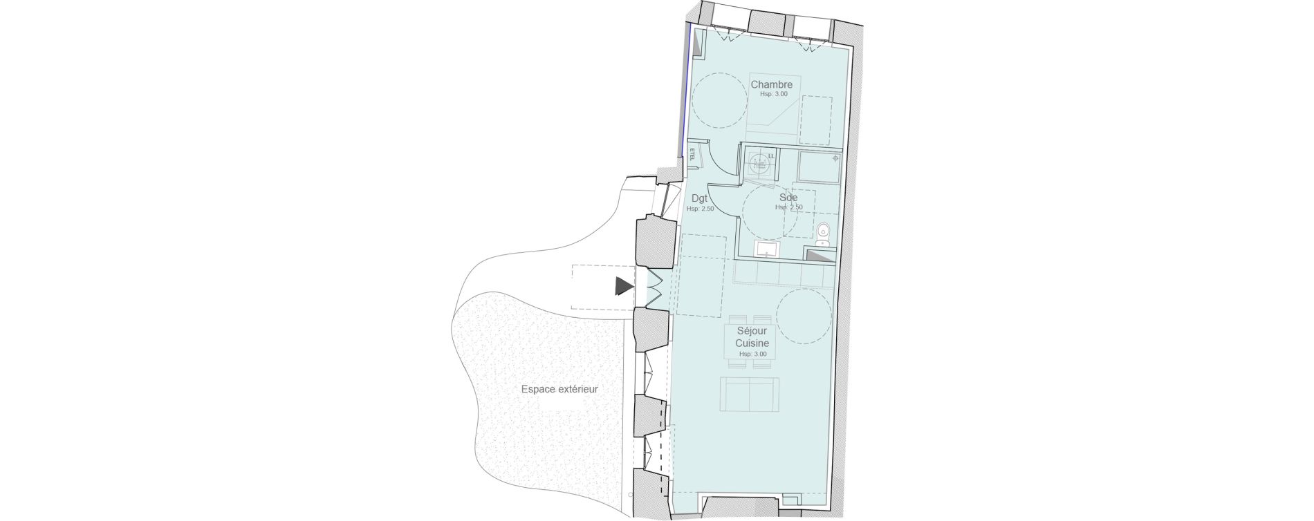 Appartement T2 de 49,70 m2 &agrave; Brignoles Centre