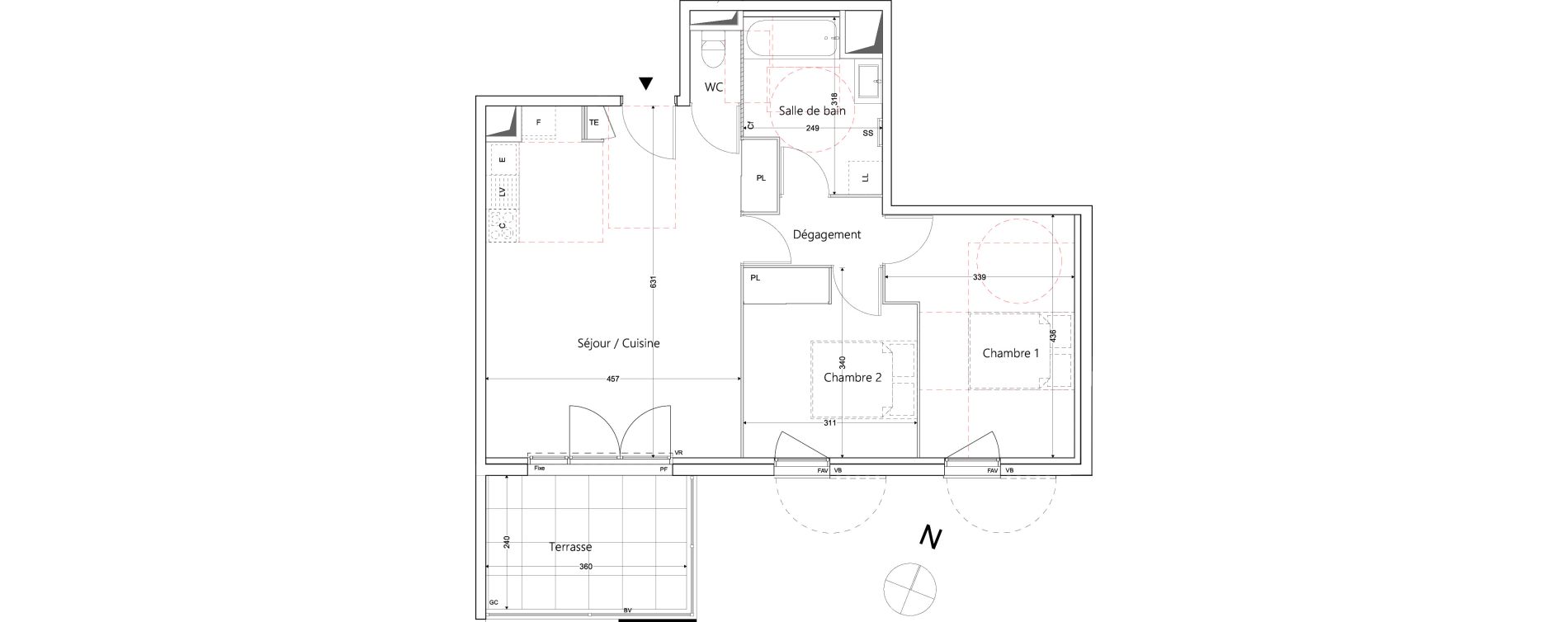 Appartement T3 de 62,87 m2 &agrave; Brignoles Centre