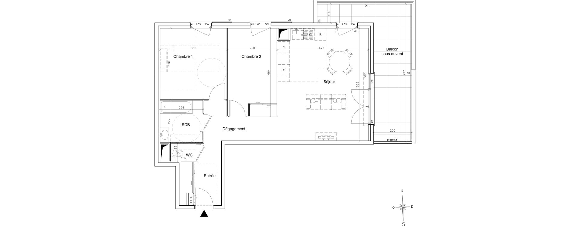 Appartement T3 de 71,35 m2 &agrave; Brignoles Centre