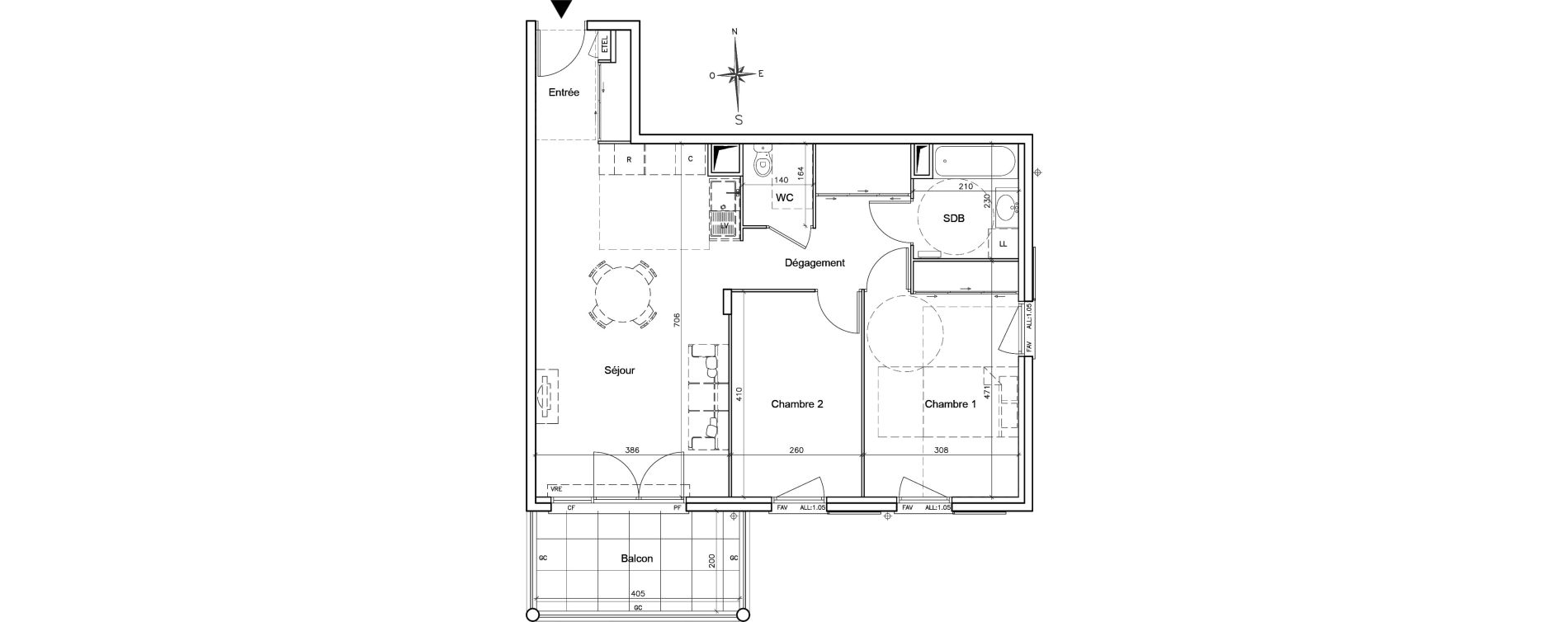Appartement T3 de 70,20 m2 &agrave; Brignoles Centre