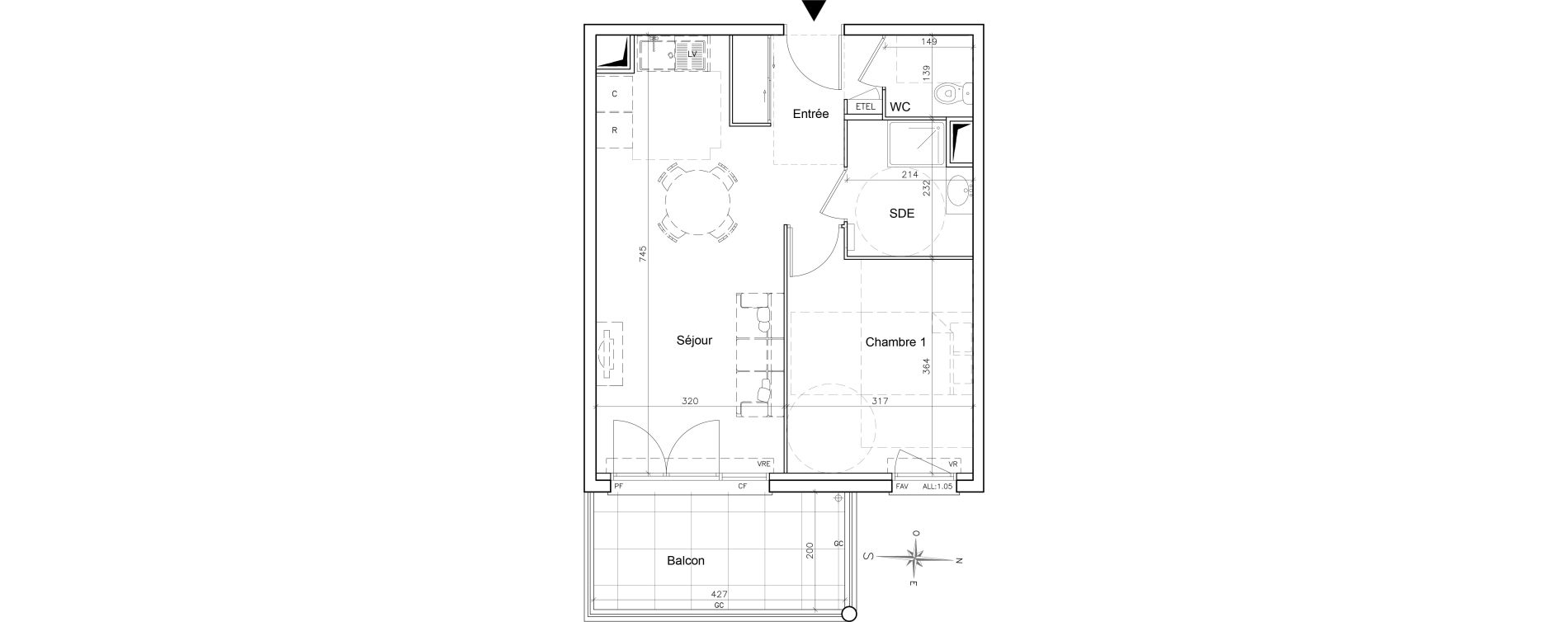 Appartement T2 de 45,90 m2 &agrave; Brignoles Centre
