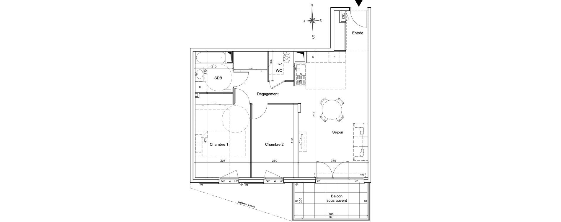 Appartement T3 de 70,15 m2 à Brignoles Centre