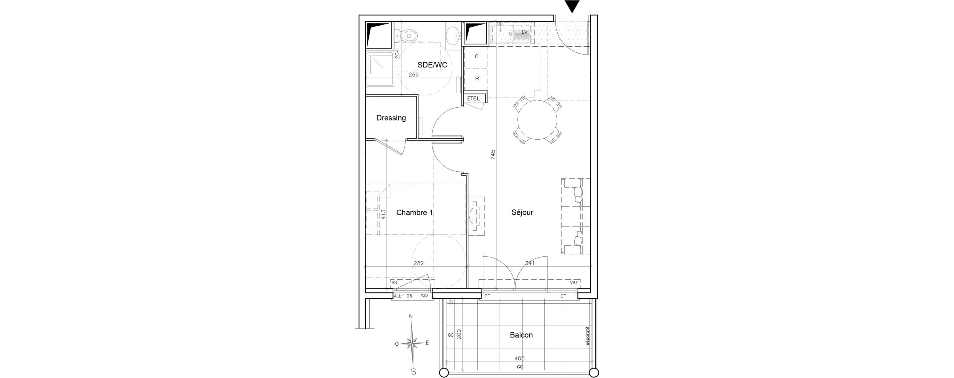 Appartement T2 de 44,65 m2 &agrave; Brignoles Centre