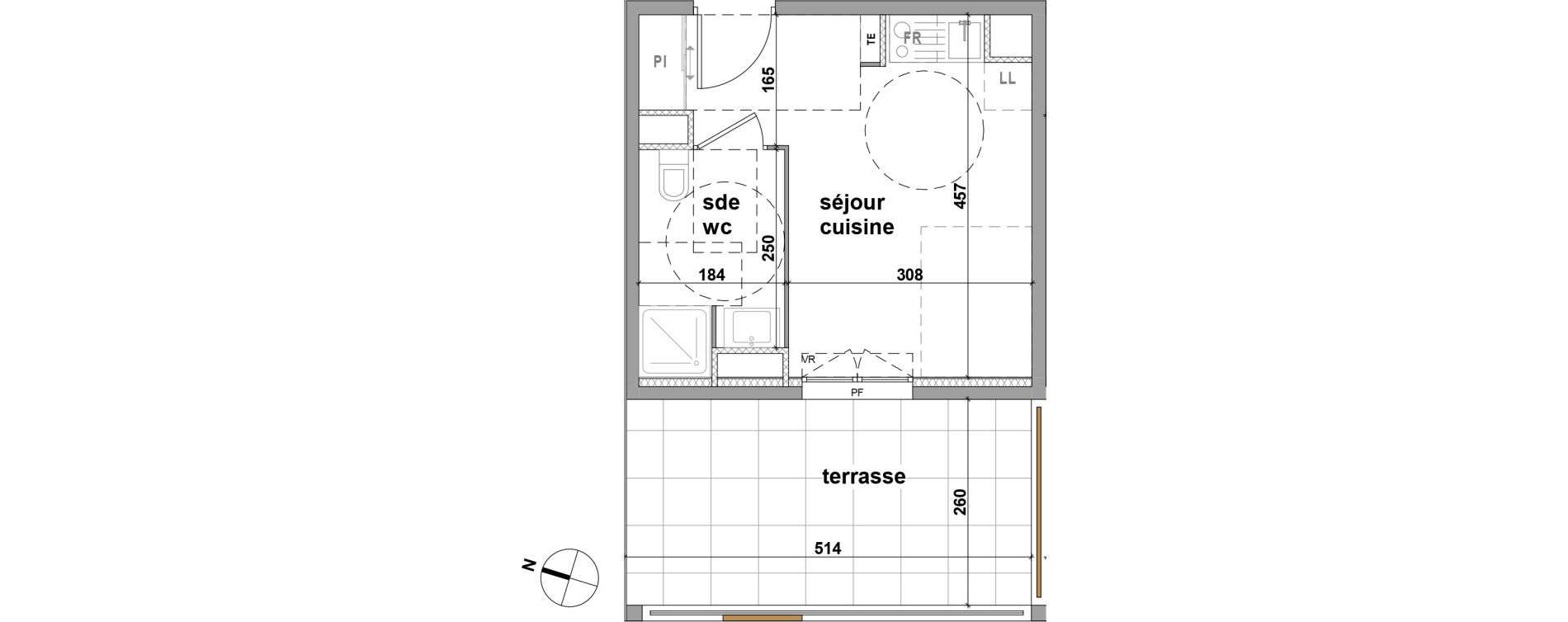 Appartement T1 de 21,20 m2 &agrave; Brignoles Centre