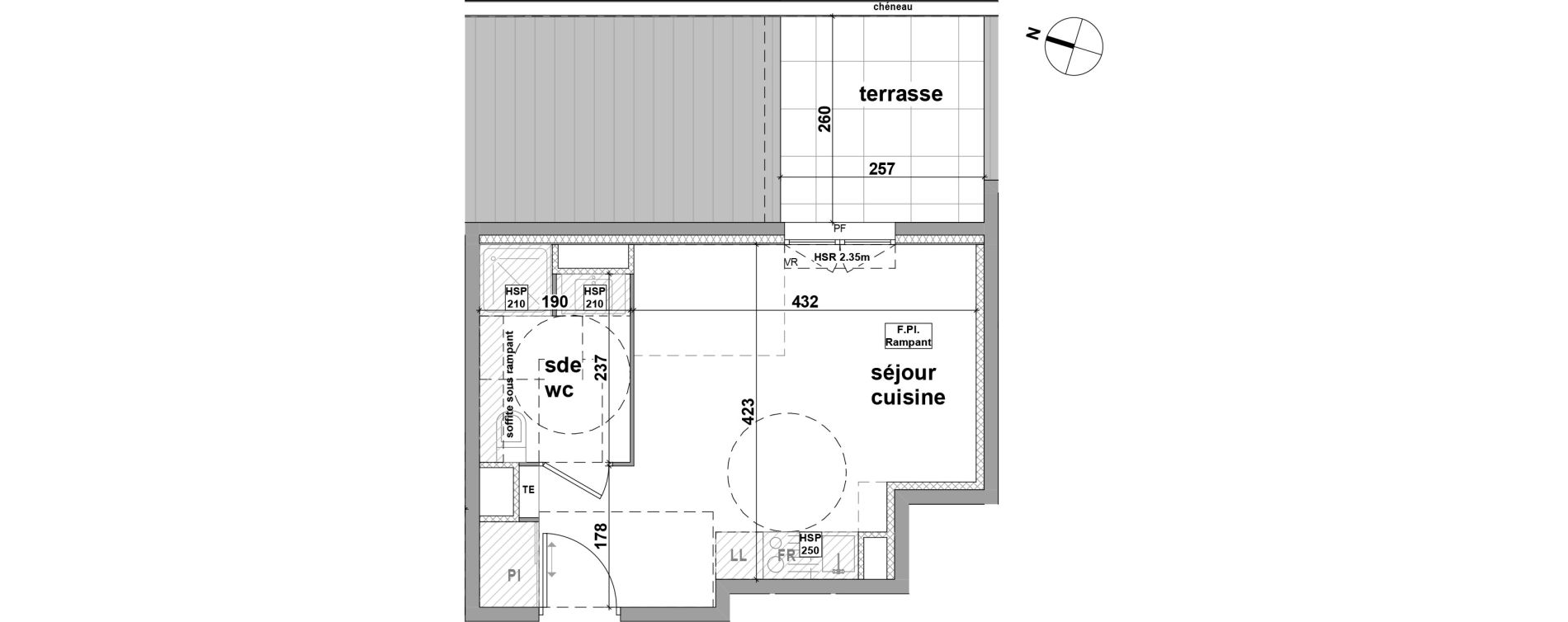 Appartement T1 de 24,80 m2 &agrave; Brignoles Centre