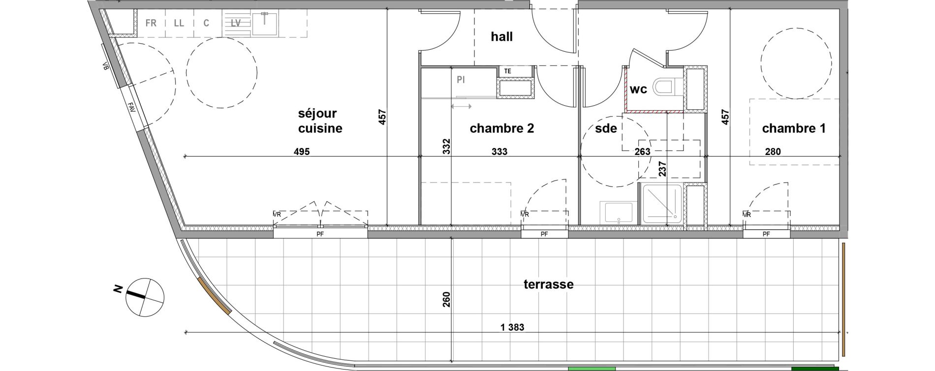 Appartement T3 de 64,60 m2 &agrave; Brignoles Centre