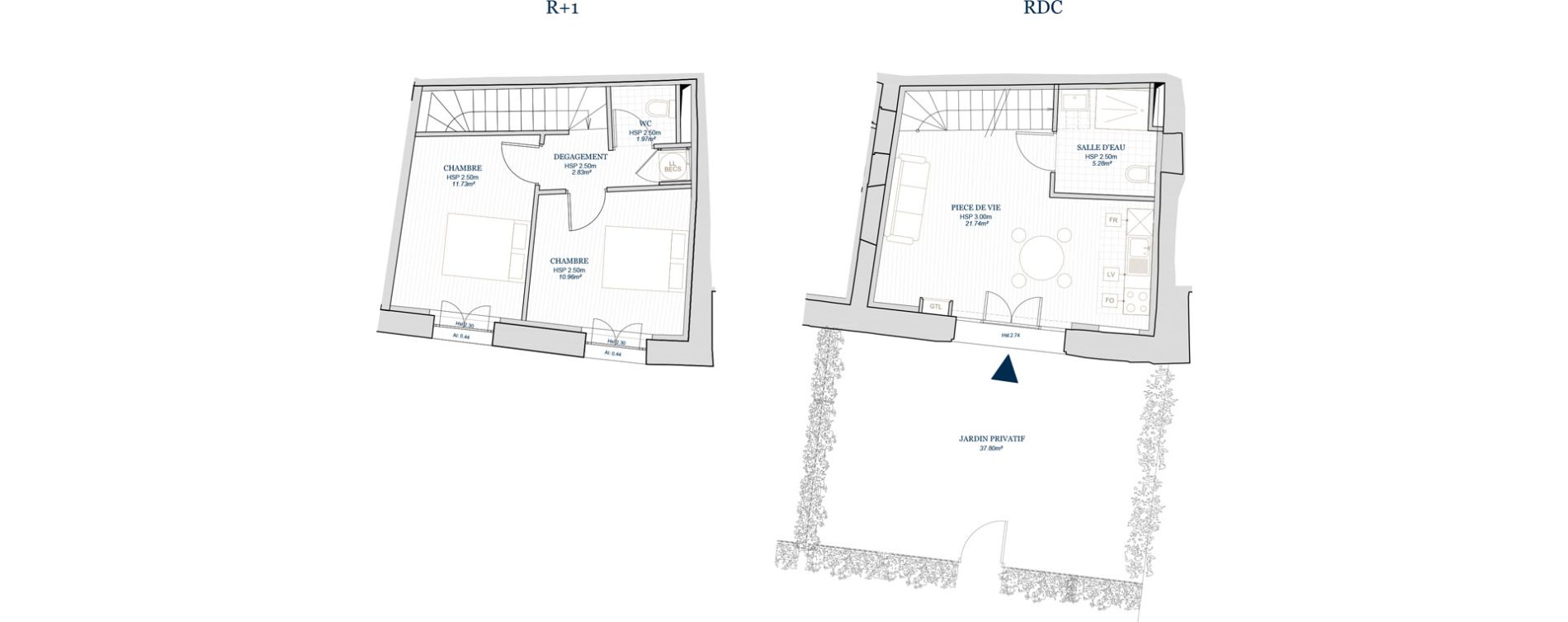 Duplex T3 de 54,51 m2 &agrave; Brignoles Centre - vieille ville