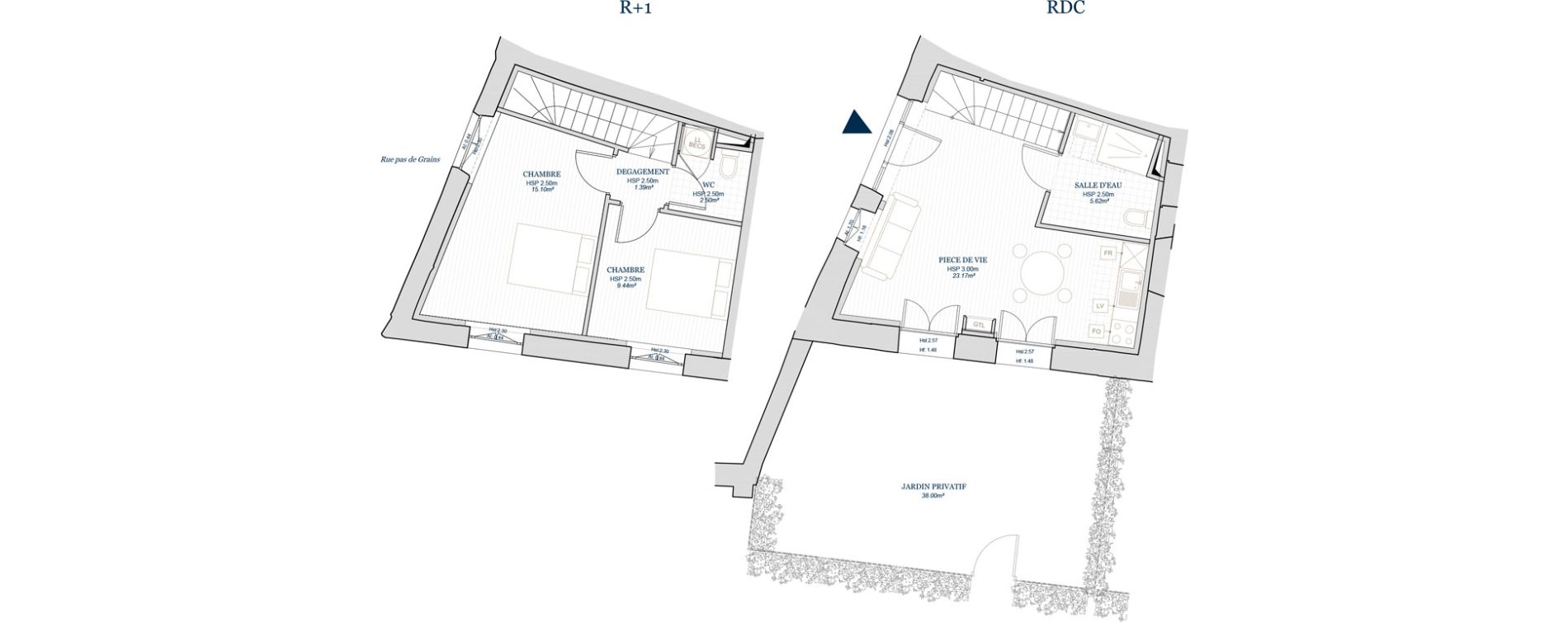 Duplex T3 de 57,22 m2 &agrave; Brignoles Centre - vieille ville