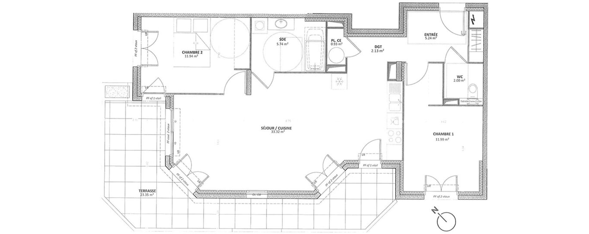 Appartement T3 de 73,29 m2 &agrave; Cavalaire-Sur-Mer Centre