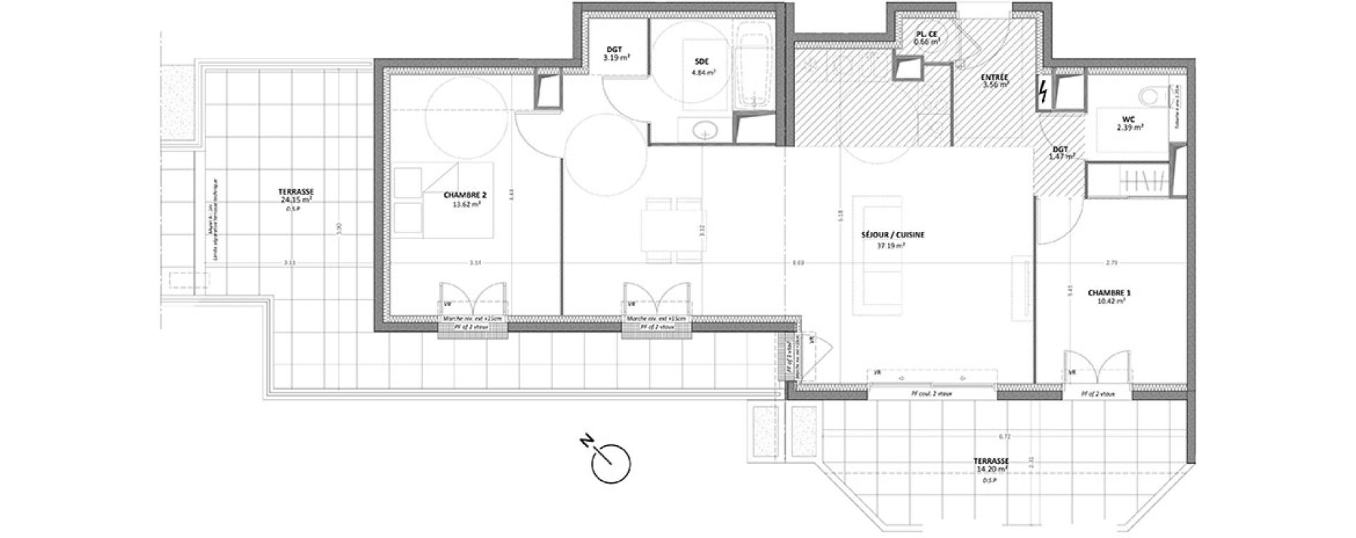 Appartement T4 de 77,34 m2 &agrave; Cavalaire-Sur-Mer Centre