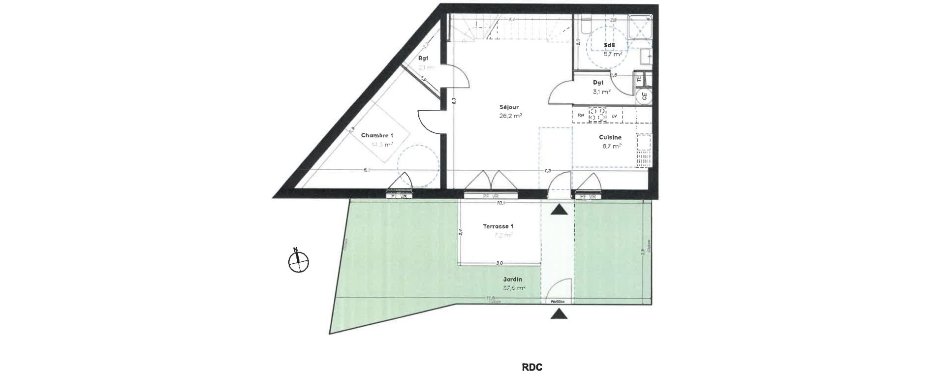 Appartement T5 de 100,10 m2 &agrave; Cavalaire-Sur-Mer Centre