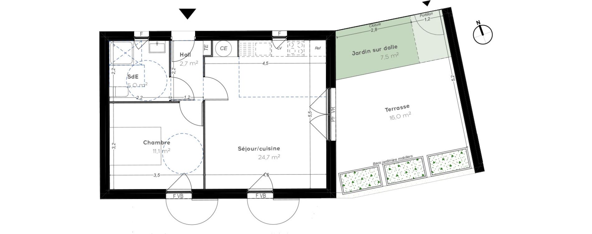 Appartement T2 de 43,50 m2 &agrave; Cavalaire-Sur-Mer Centre