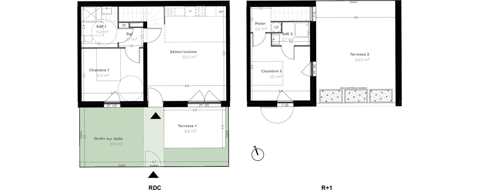 Duplex T3 de 60,50 m2 &agrave; Cavalaire-Sur-Mer Centre