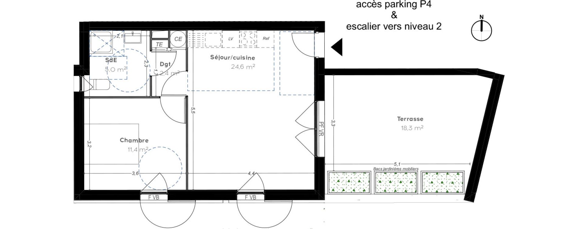 Appartement T2 de 43,40 m2 &agrave; Cavalaire-Sur-Mer Centre