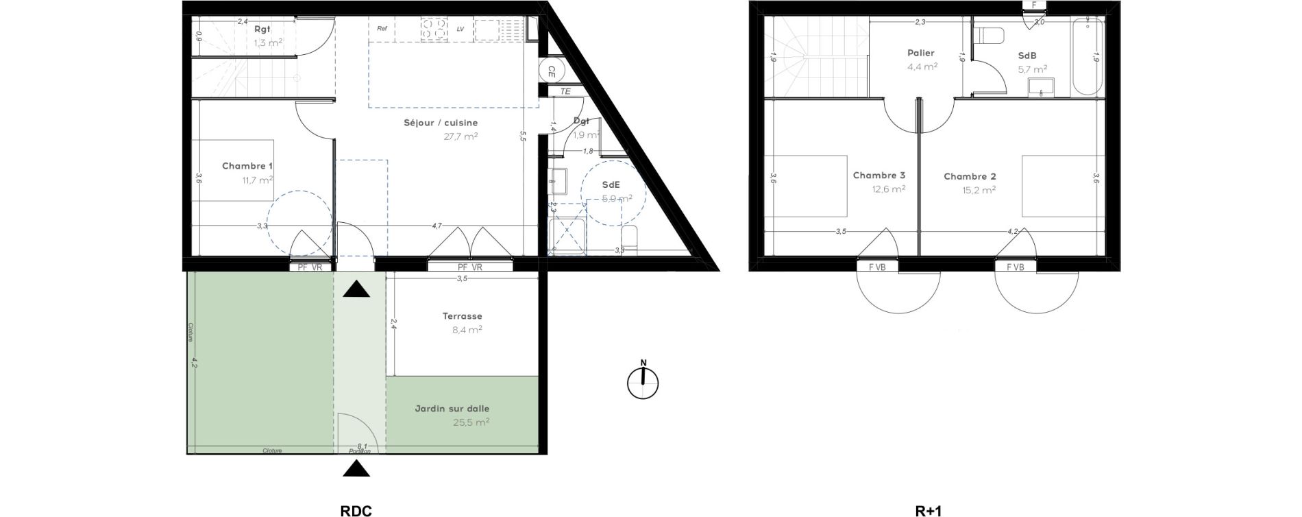 Duplex T4 de 86,40 m2 &agrave; Cavalaire-Sur-Mer Centre