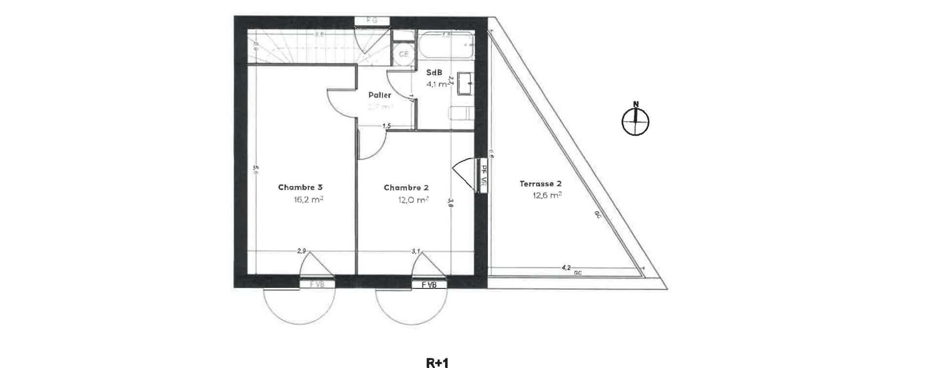Duplex T4 de 85,40 m2 &agrave; Cavalaire-Sur-Mer Centre