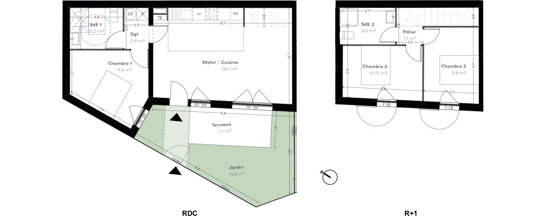 Duplex T4 de 72,80 m2 &agrave; Cavalaire-Sur-Mer Centre