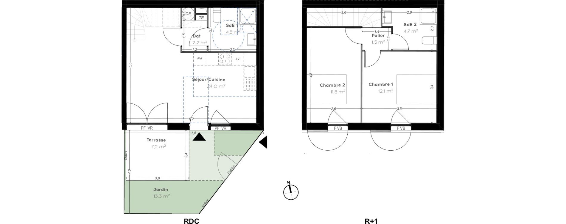Duplex T3 de 61,10 m2 &agrave; Cavalaire-Sur-Mer Centre