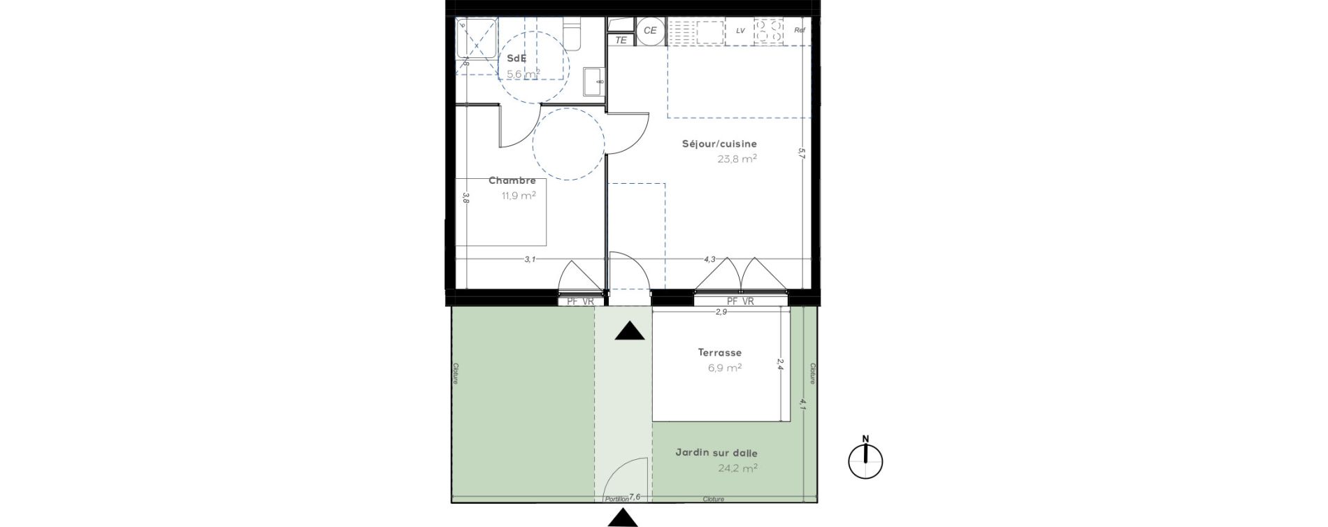 Appartement T2 de 41,30 m2 &agrave; Cavalaire-Sur-Mer Centre