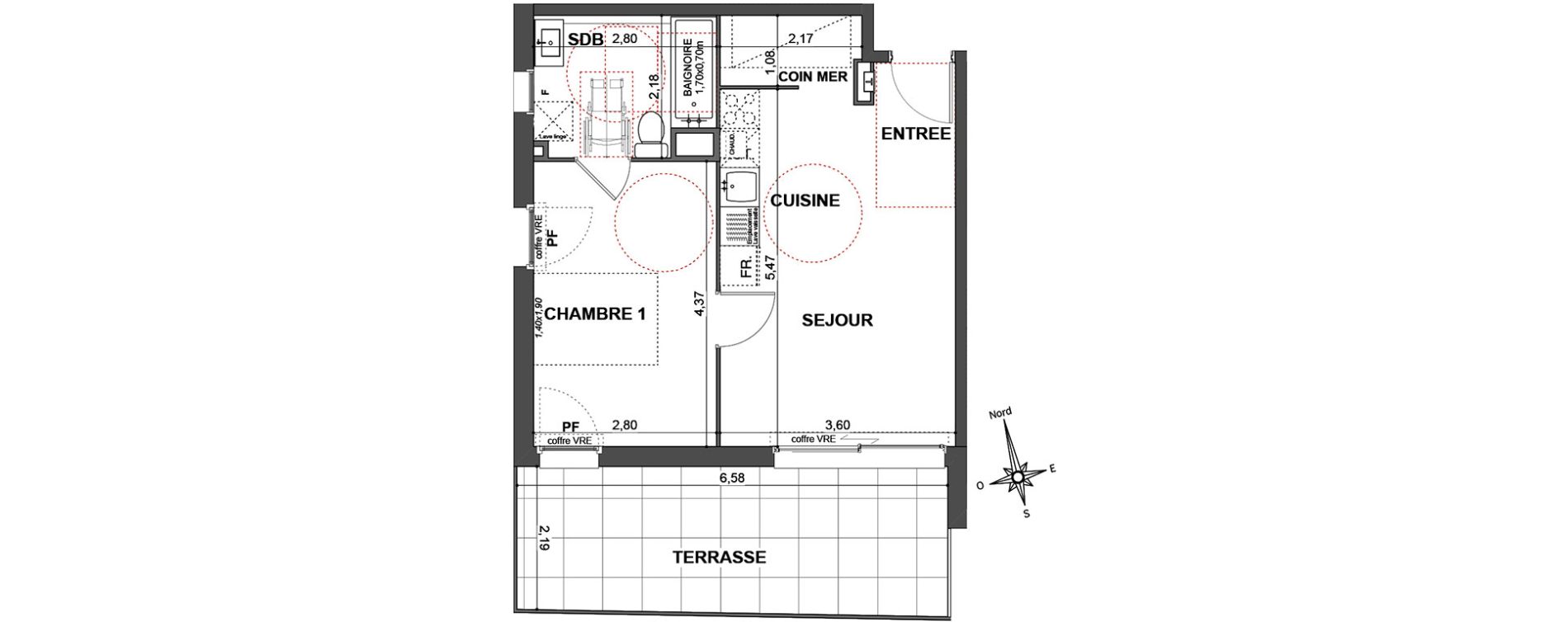 Appartement T2 de 40,40 m2 &agrave; Cavalaire-Sur-Mer Centre