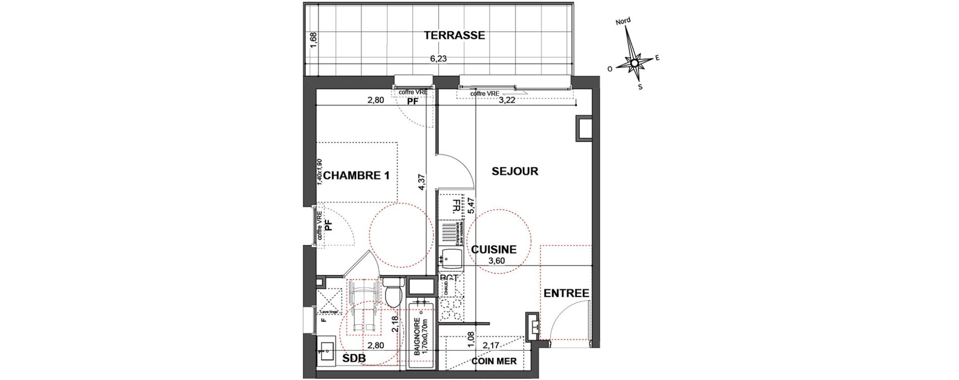 Appartement T2 de 40,20 m2 &agrave; Cavalaire-Sur-Mer Centre