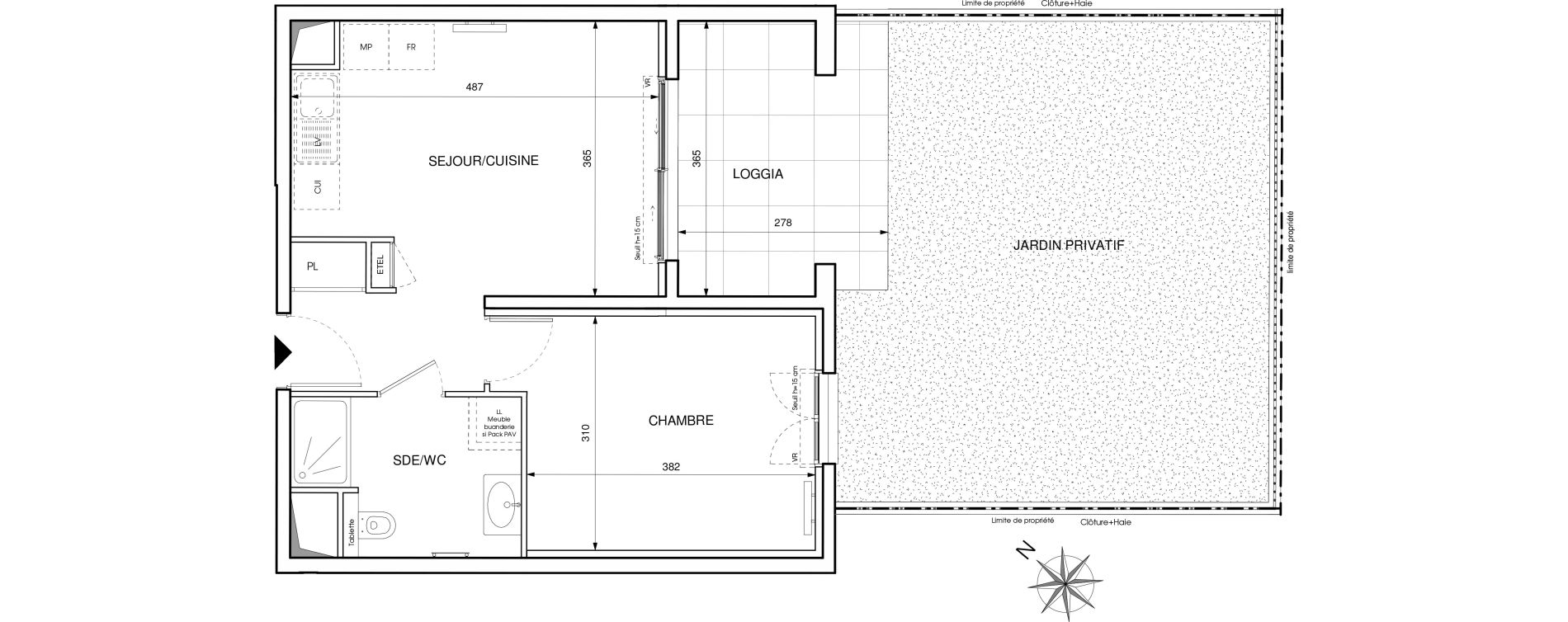 Appartement T2 de 38,42 m2 &agrave; Cavalaire-Sur-Mer Centre