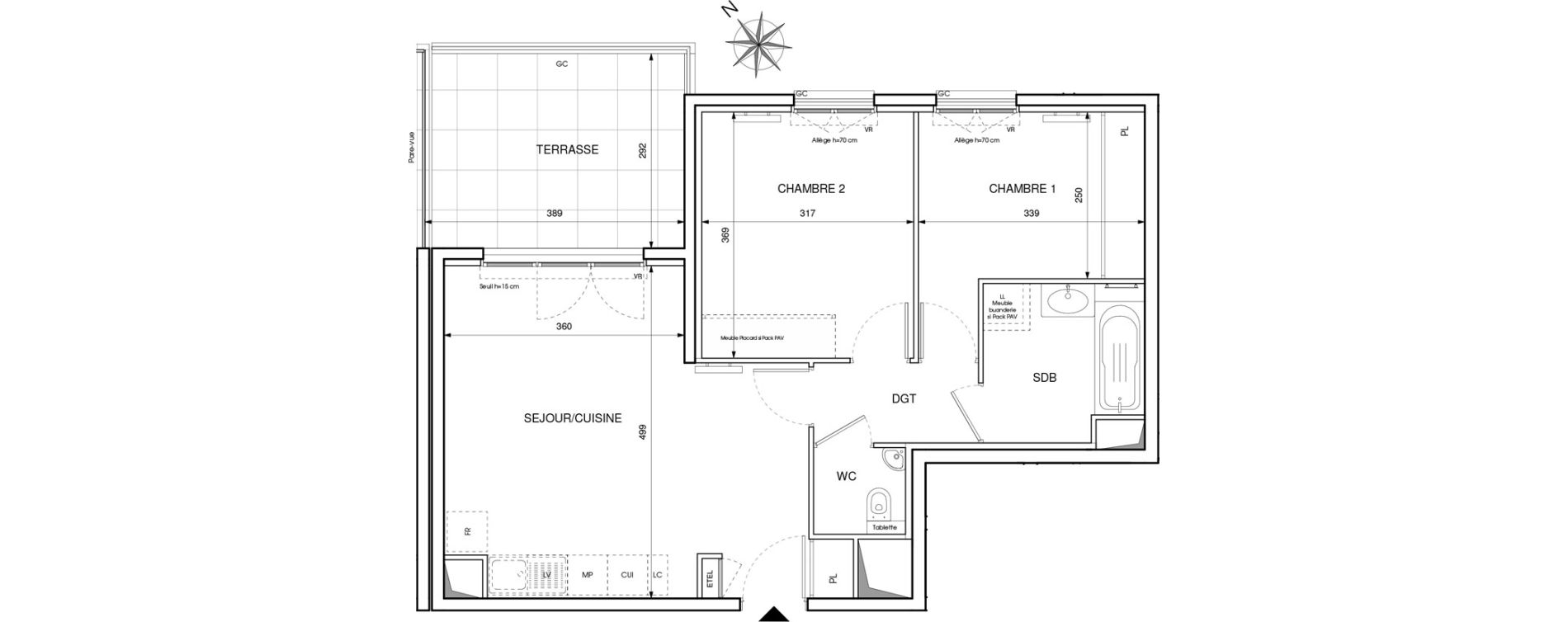Appartement T3 de 55,90 m2 &agrave; Cavalaire-Sur-Mer Centre