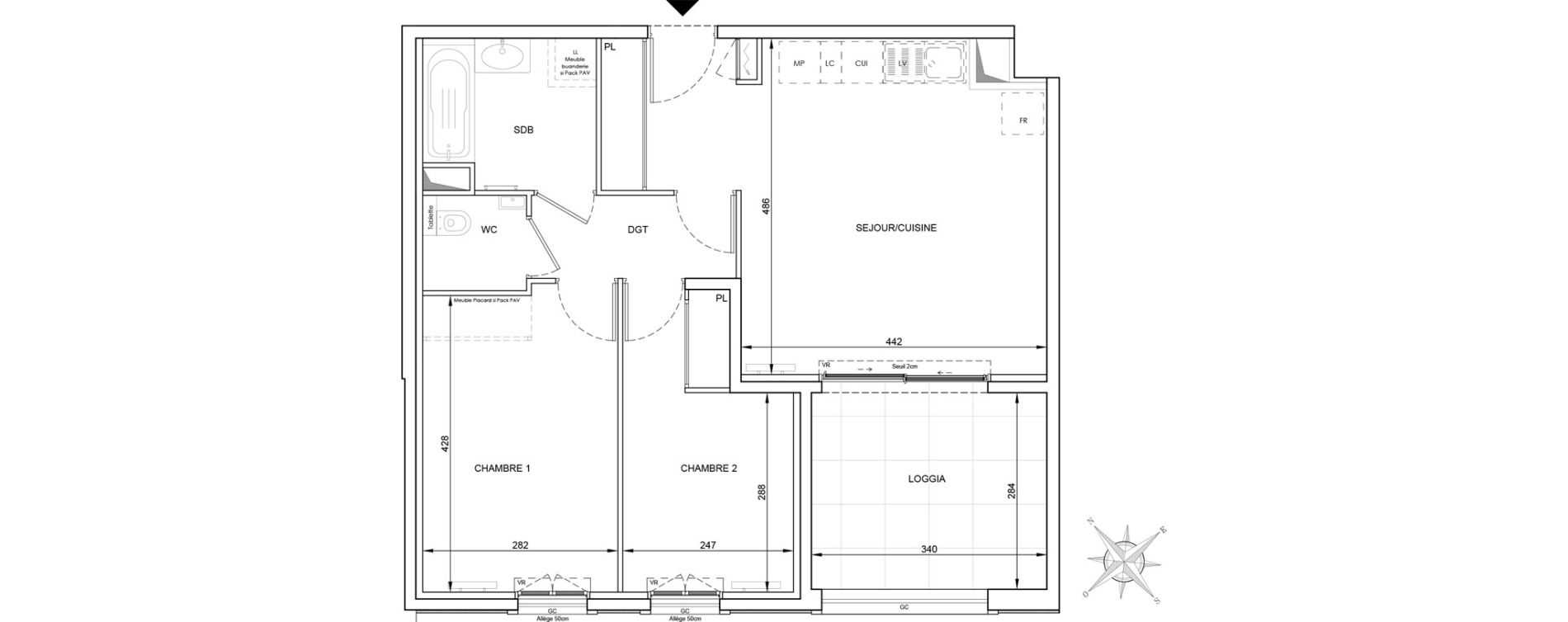 Appartement T3 de 57,43 m2 &agrave; Cavalaire-Sur-Mer Centre