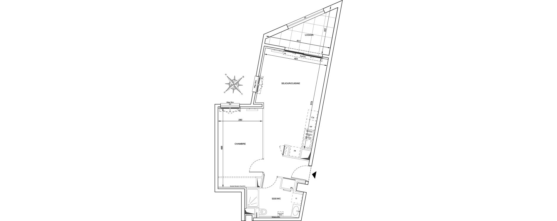 Appartement T2 de 46,94 m2 &agrave; Cavalaire-Sur-Mer Centre