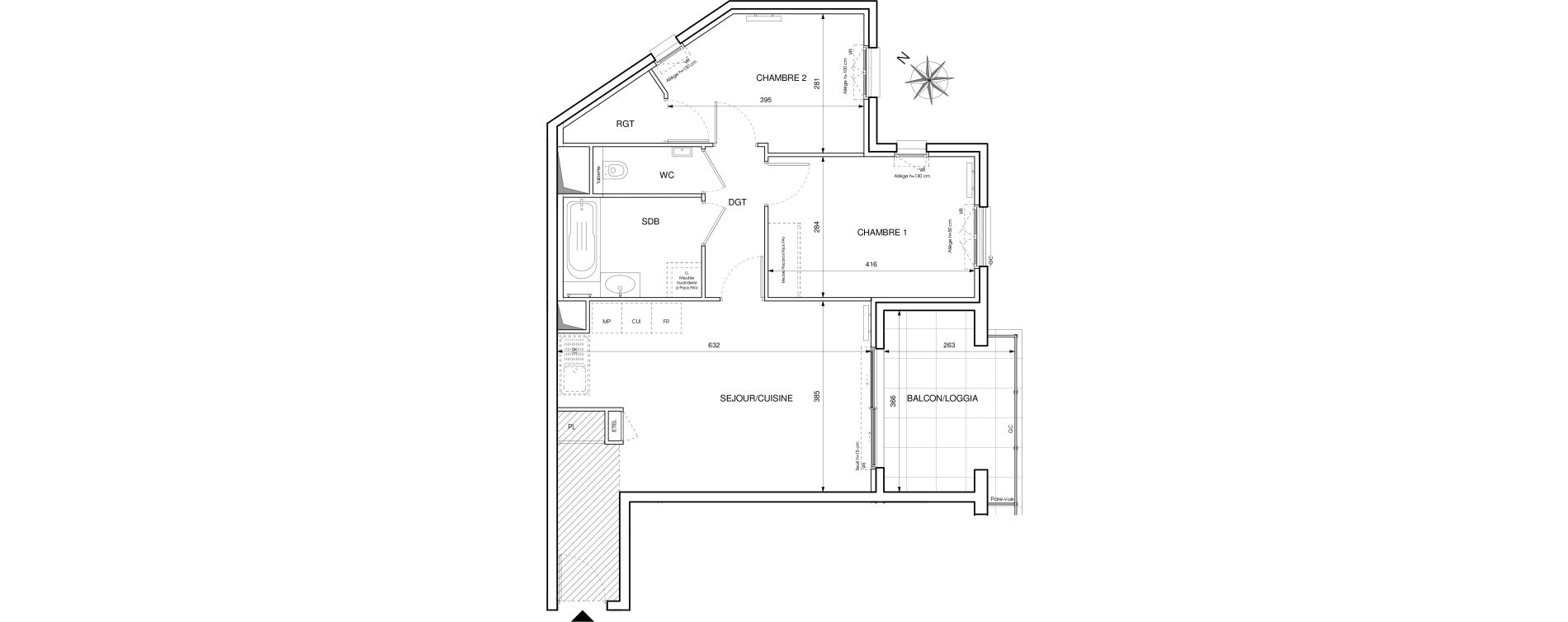 Appartement T3 de 61,67 m2 &agrave; Cavalaire-Sur-Mer Centre