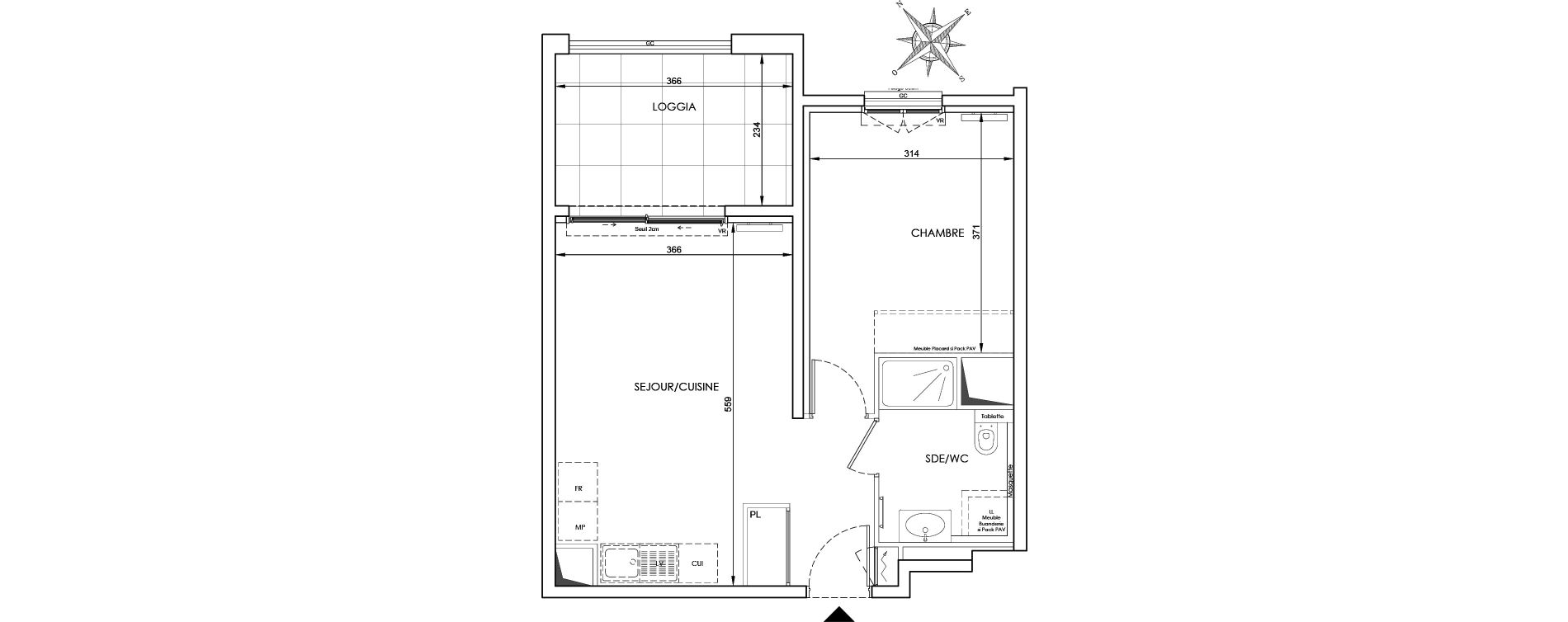 Appartement T2 de 41,08 m2 &agrave; Cavalaire-Sur-Mer Centre