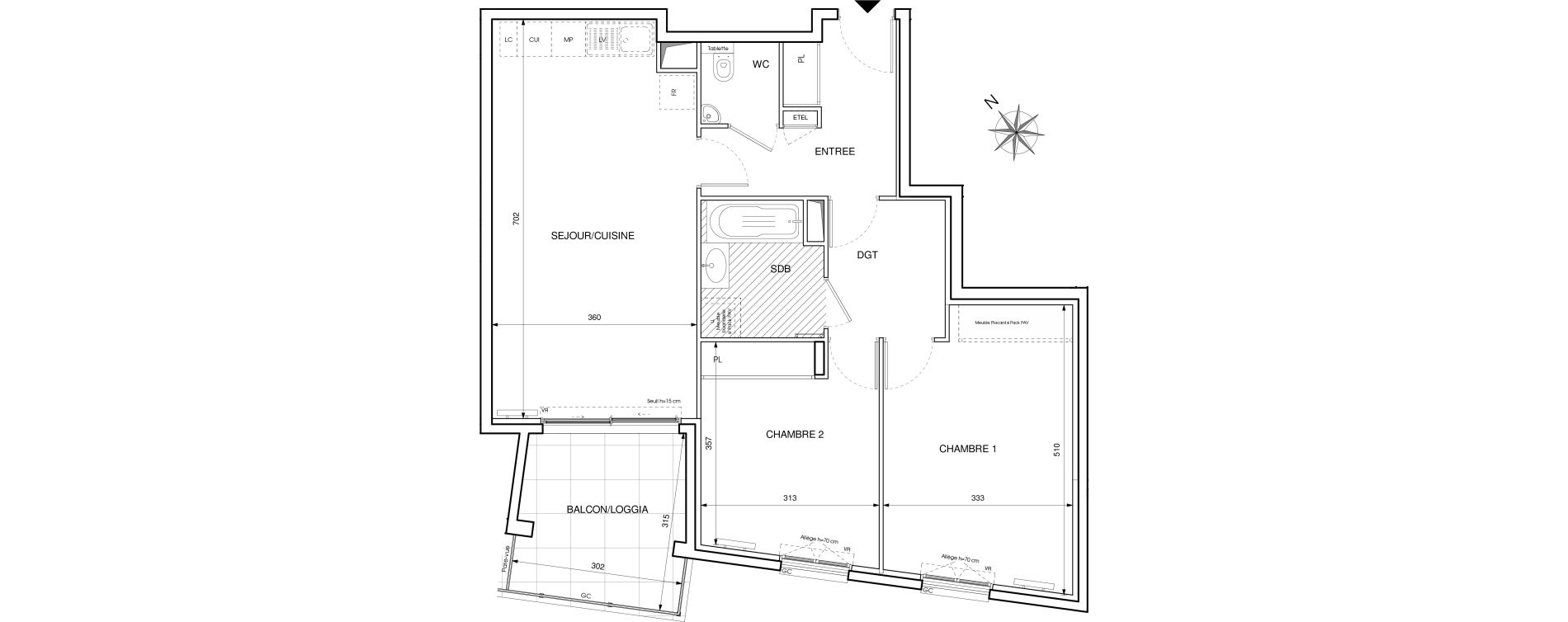 Appartement T3 de 71,10 m2 &agrave; Cavalaire-Sur-Mer Centre