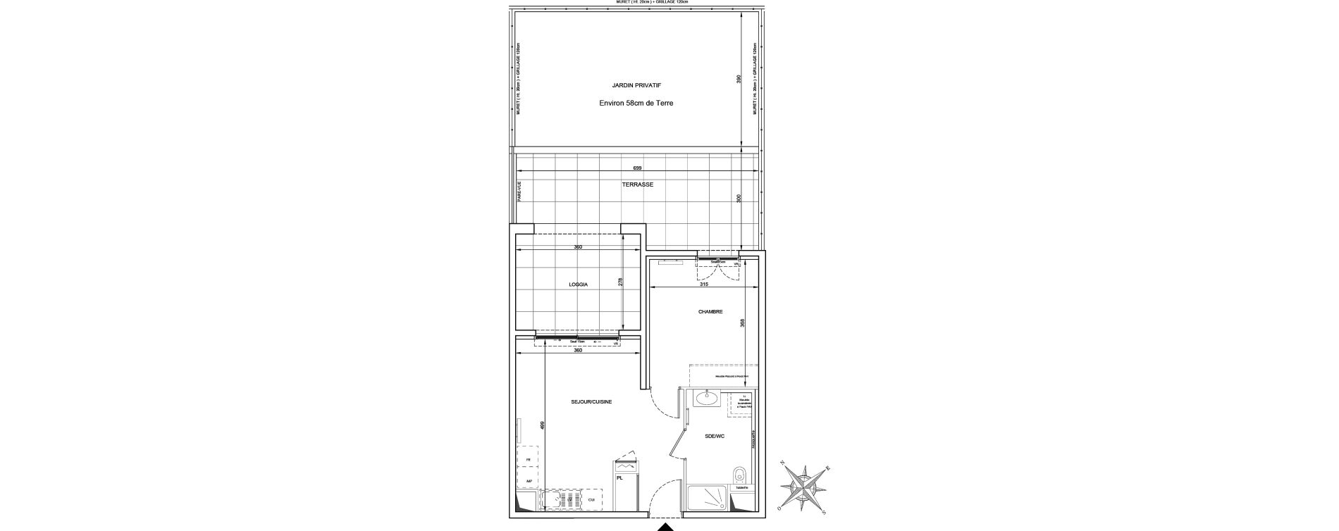 Appartement T2 de 39,74 m2 &agrave; Cavalaire-Sur-Mer Centre