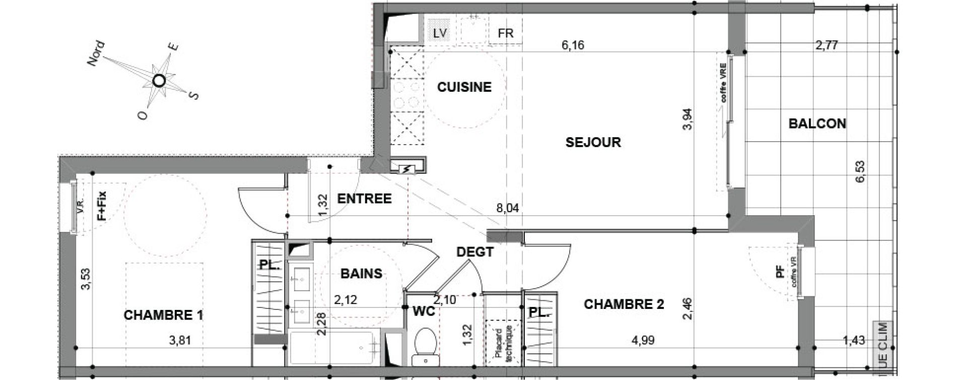 Appartement T3 de 60,90 m2 &agrave; Cavalaire-Sur-Mer Centre