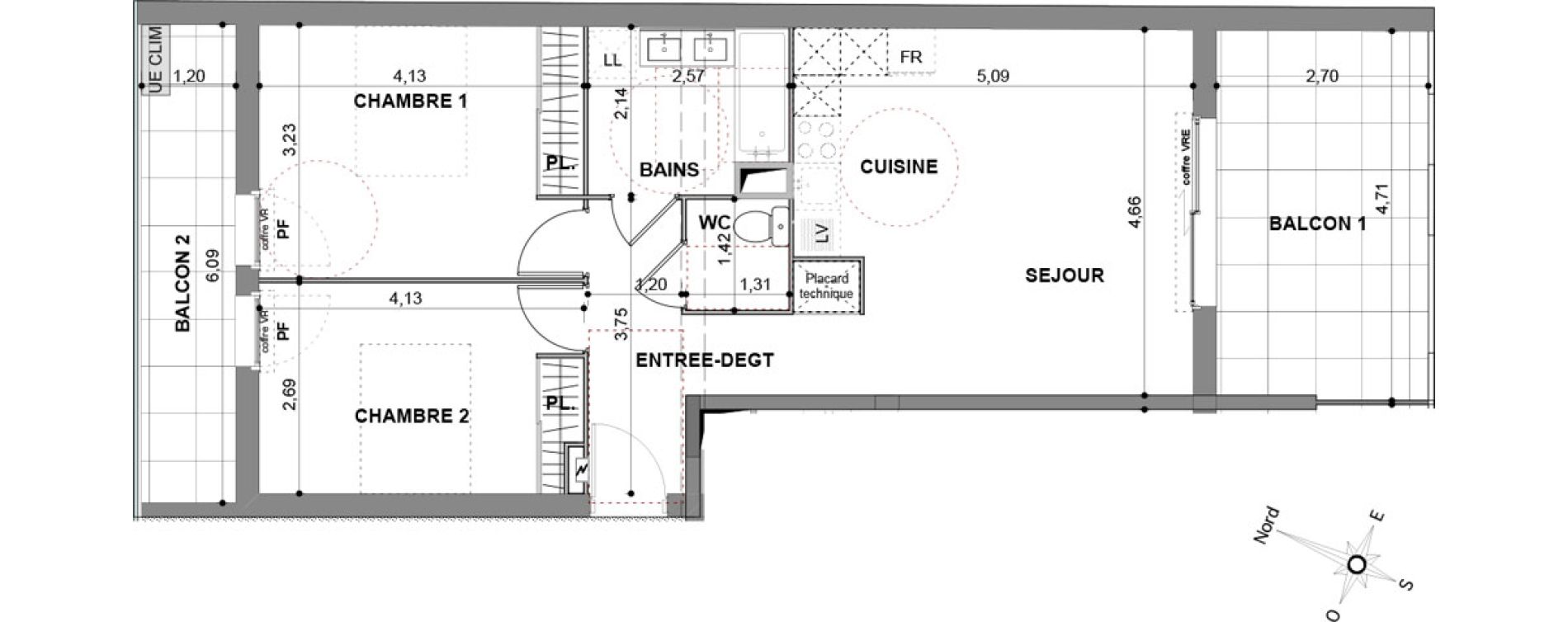 Appartement T3 de 61,00 m2 &agrave; Cavalaire-Sur-Mer Centre
