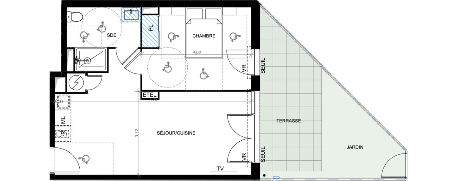 Appartement T2 de 43,17 m2 &agrave; Cavalaire-Sur-Mer Les canissons