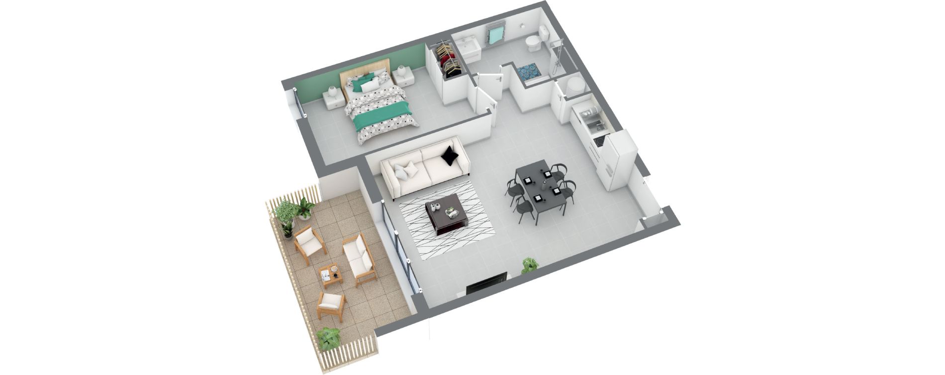 Appartement T2 de 48,69 m2 &agrave; Cavalaire-Sur-Mer Les canissons