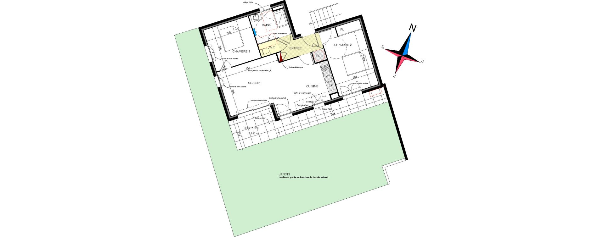 Appartement T3 de 60,49 m2 &agrave; Cavalaire-Sur-Mer Centre