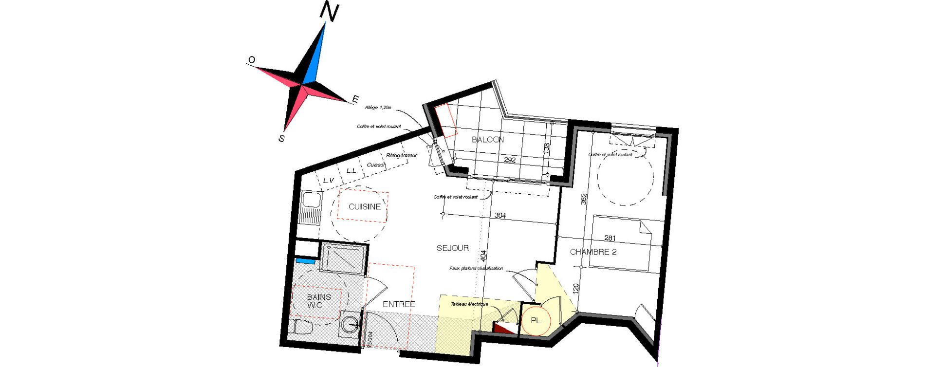 Appartement T2 de 45,47 m2 &agrave; Cavalaire-Sur-Mer Centre