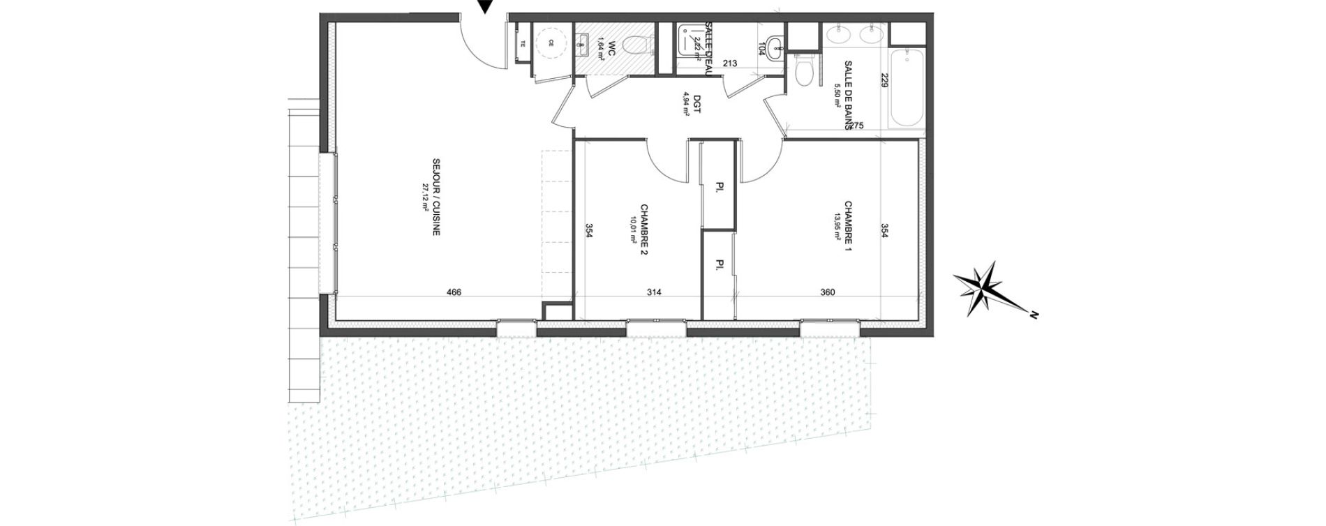 Appartement T3 de 65,38 m2 &agrave; Cogolin Centre