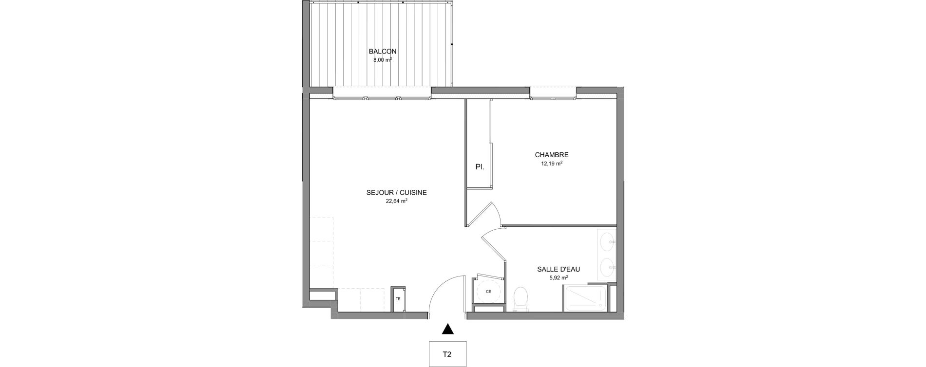 Appartement T2 de 40,75 m2 &agrave; Cogolin Centre