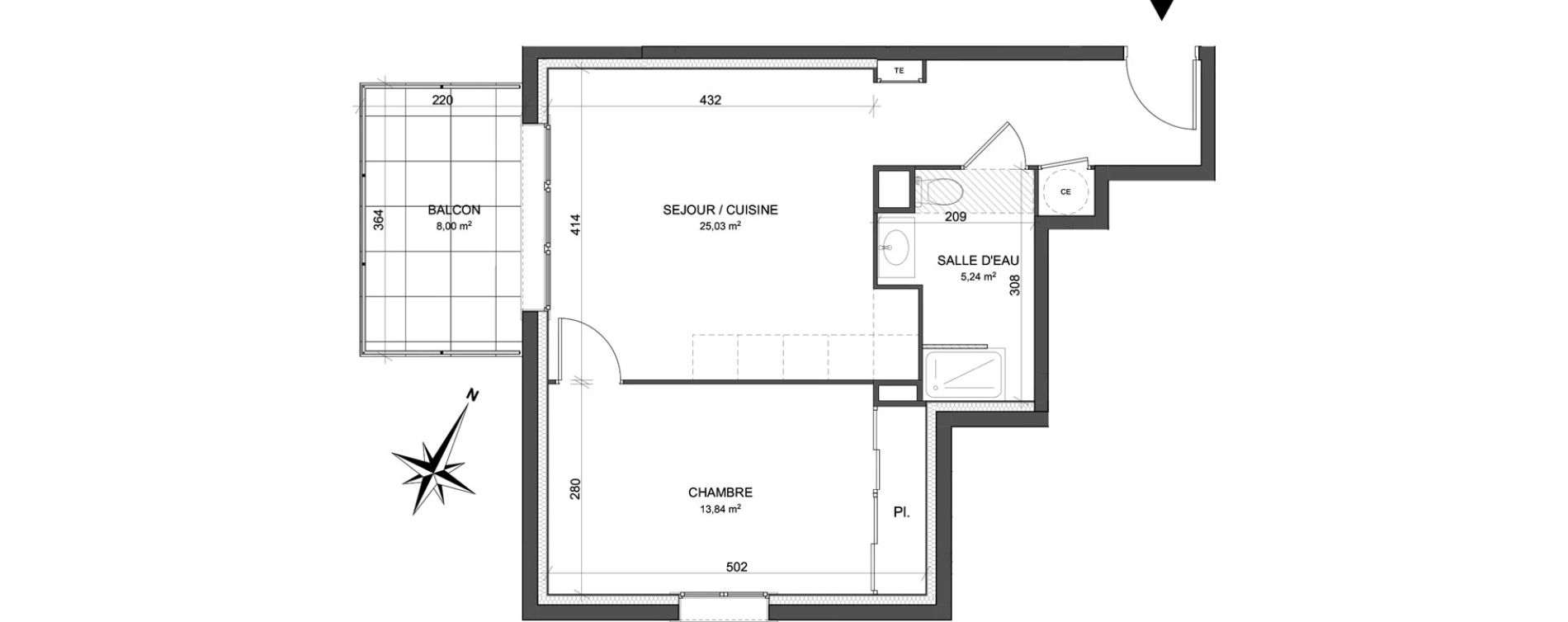Appartement T2 de 43,98 m2 &agrave; Cogolin Centre