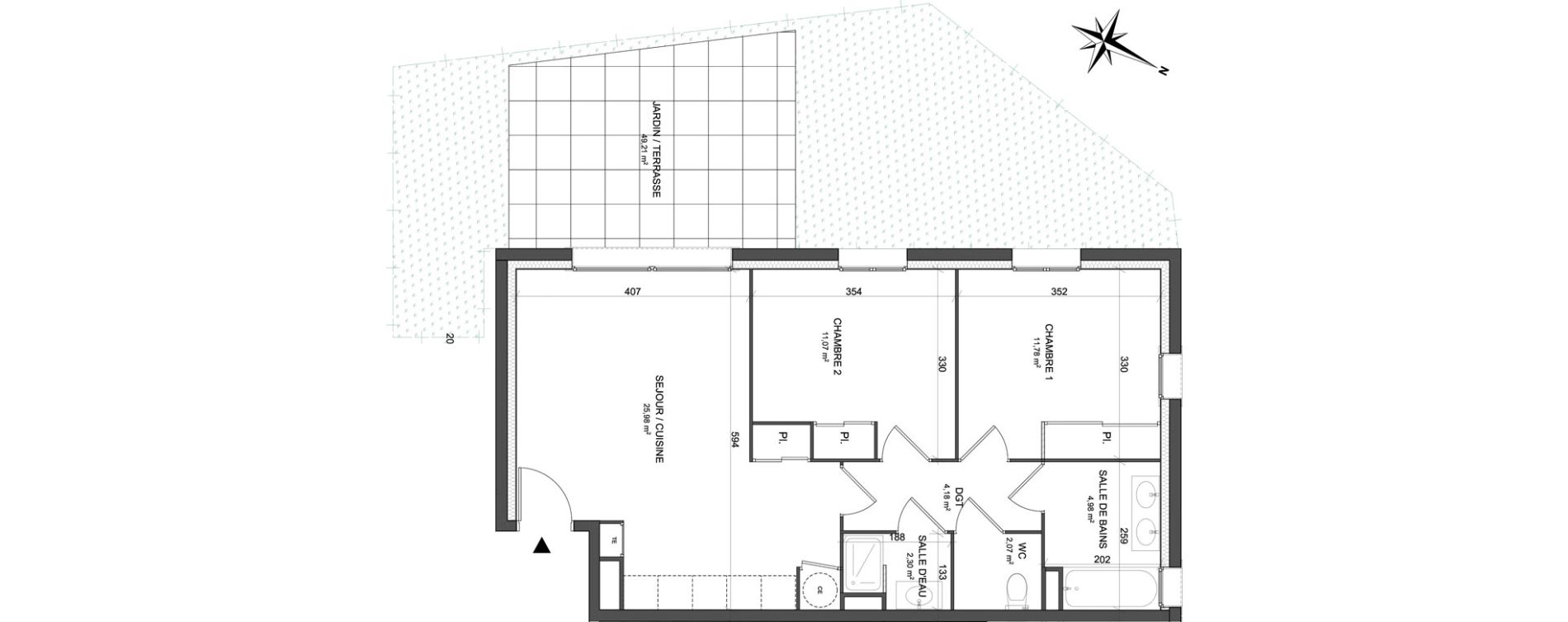 Appartement T3 de 62,36 m2 &agrave; Cogolin Centre